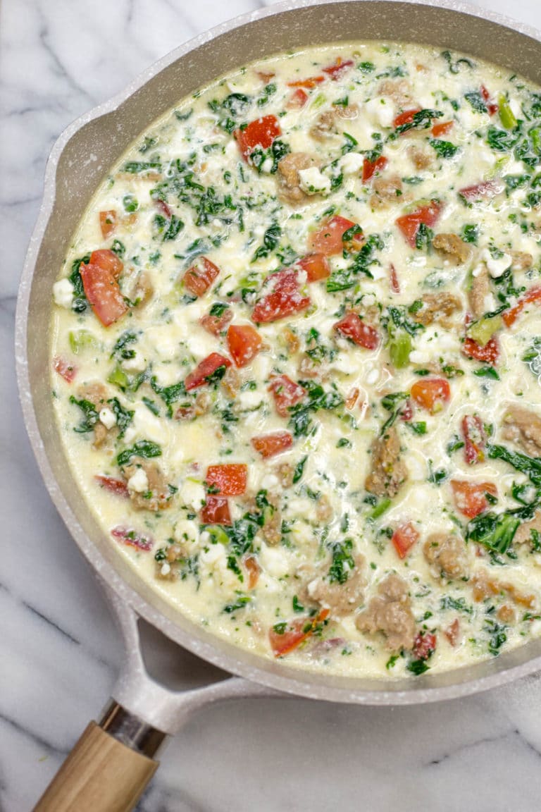 Sausage, Tomato, and Cheese Frittata - Artzy Foodie