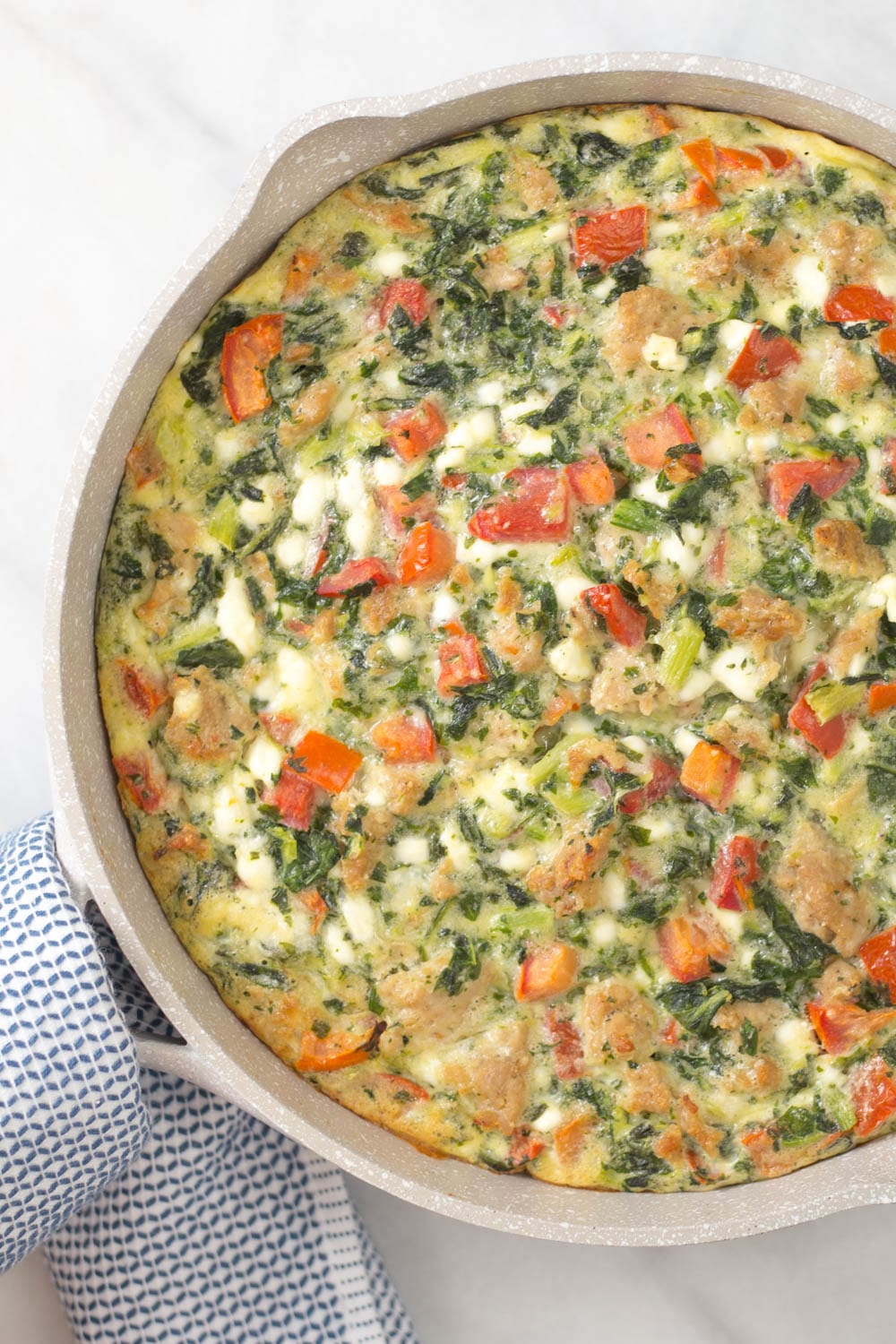 Sausage, Tomato, and Cheese Frittata - Artzy Foodie