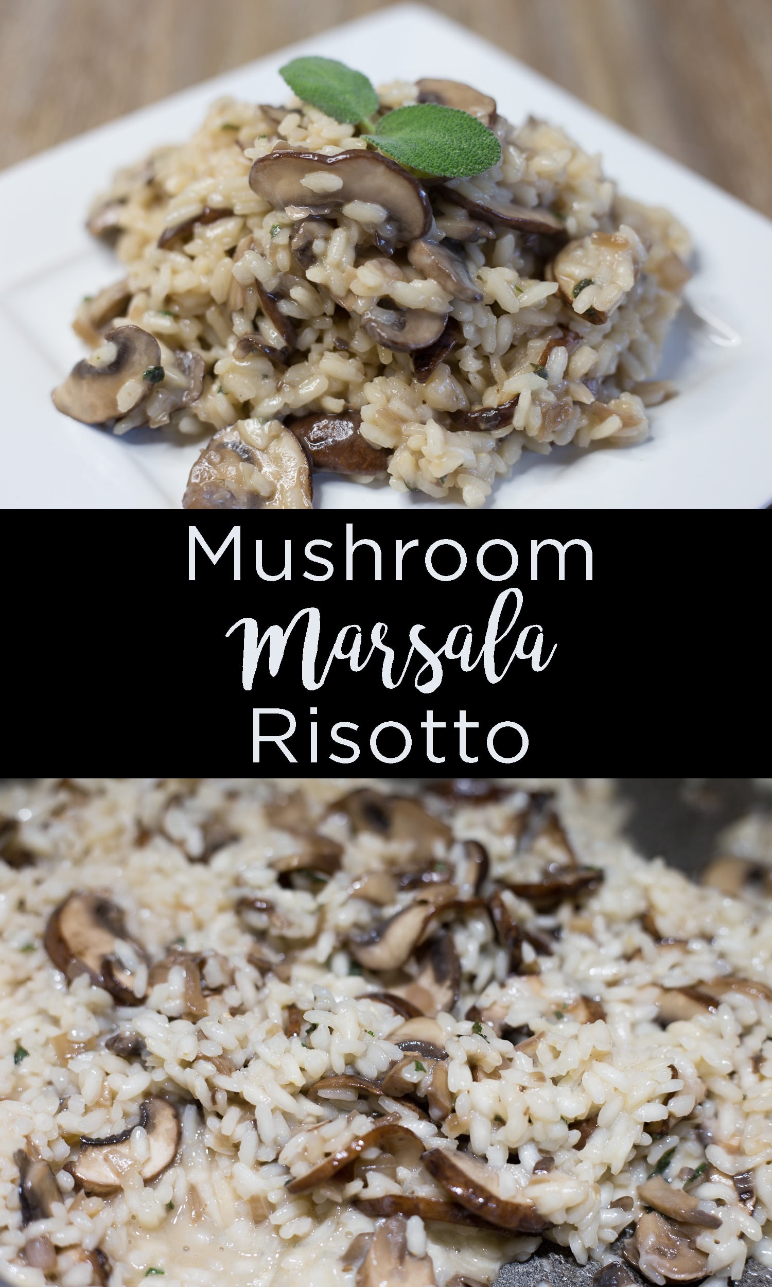 Mushroom marsala risotto was inspired by marsala chicken. All the flavors of marsala chicken in a risotto! |artzyfoodie.com|