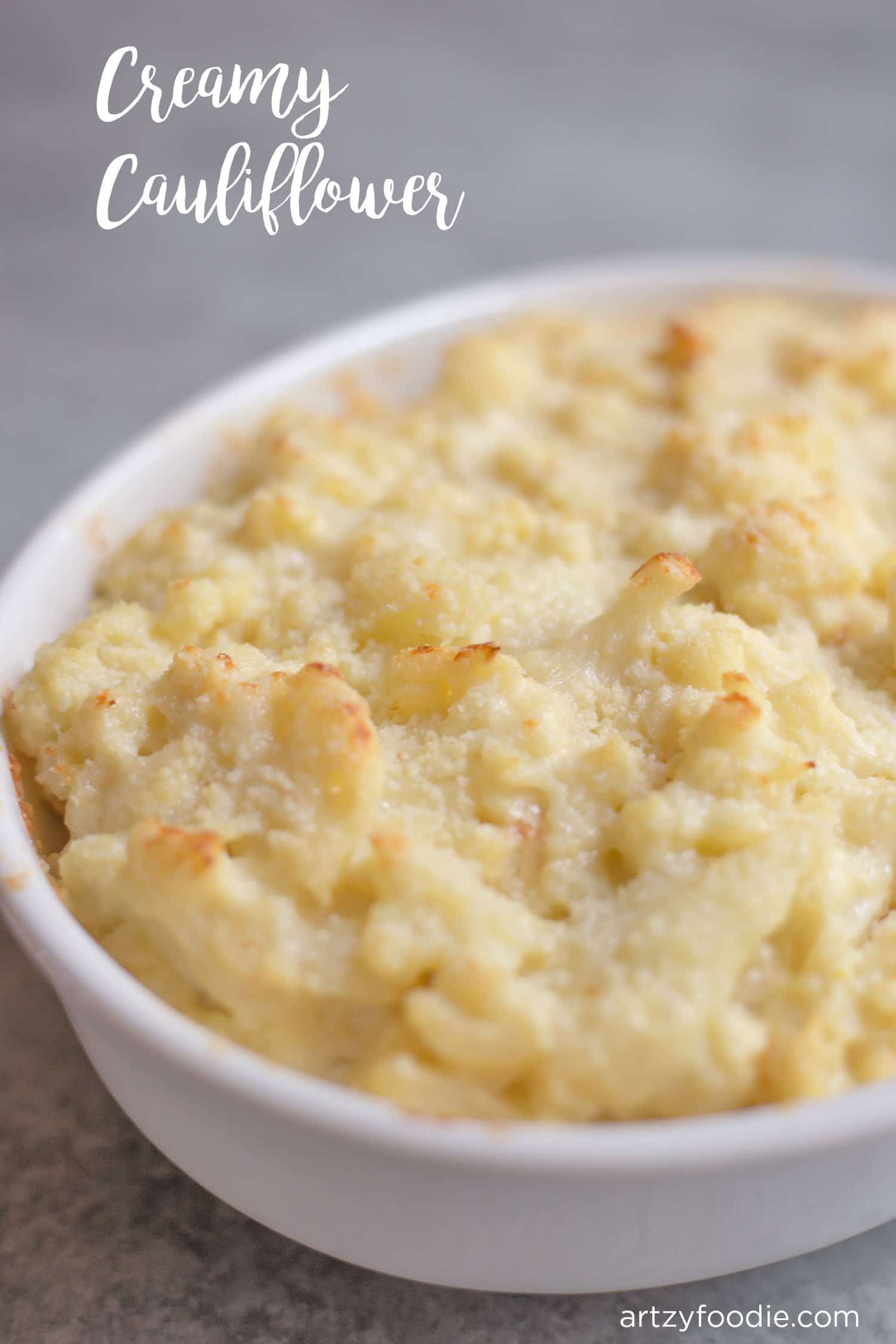 Creamy cauliflower is a great substitute for mashed potatoes! |artzyfoodie.com|