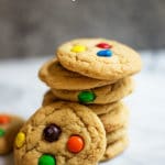 Stack of M&M cookies