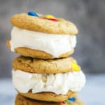A stack of 3 ice cream sandwiches