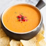 Bowl of spicy queso dip