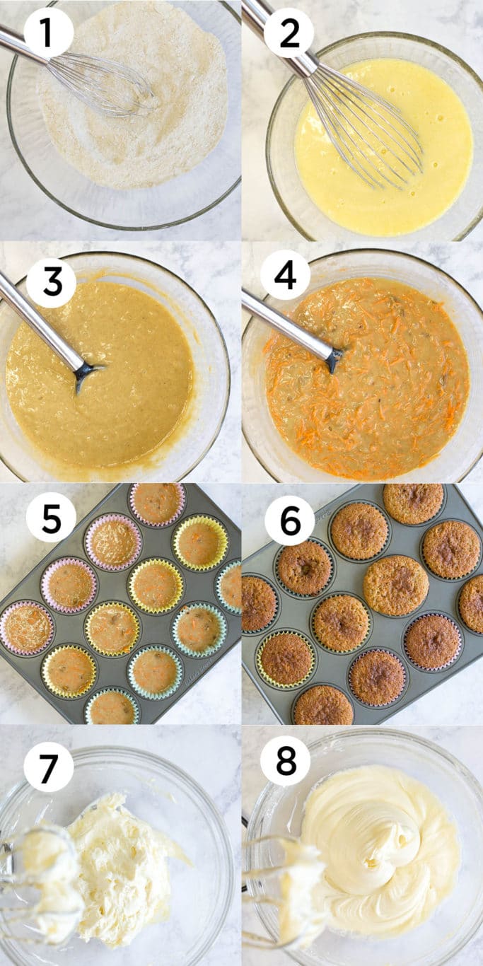 8 Process shots for carrot cake batter