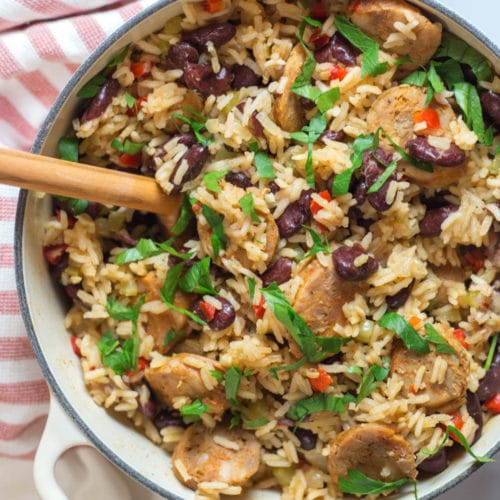 One Pot Red Beans and Rice With Sausage - Artzy Foodie